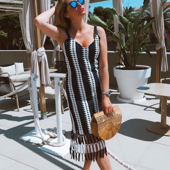 zara striped crochet dress